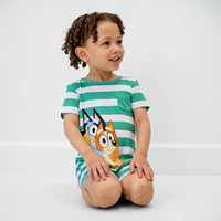 Vente en gros OEM ODM Combinaison courte décontractée en tricot doux Spandex/Fibre de bambou pour bébés garçons avec boutons et fermeture éclair YKK