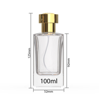 Flacon de parfum carré plat de luxe 100 ml en verre avec sérigraphie, élégant, vide, pour cosmétiques, avec couvercles en plastique, diffuseur de parfum