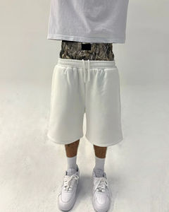 Custom Double-Waisted <b>Men's</b> Sweatpants Cotton Acid Wash with Rhinestones Knitted <b>Shorts</b> - Product Image 5
