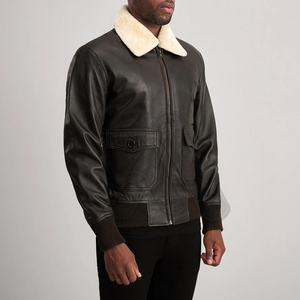 Nouvelles vestes en cuir personnalisées de haute qualité pour hommes avec broderie, col rabattu, style streetwear, design écologique pour l'hiver - Product Image 2