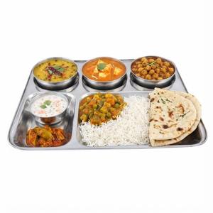 Assiettes de séparation en acier en gros pour la salle à manger à domicile, restaurant, 5 en 1, assiettes compartimentées en acier inoxydable - Product Image 4