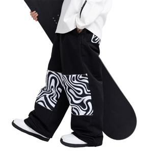 Pantalon de ski et de snowboard personnalisable de haute qualité, style baggy à jambe large et abordable, look streetwear à coupe ample - Product Image 1