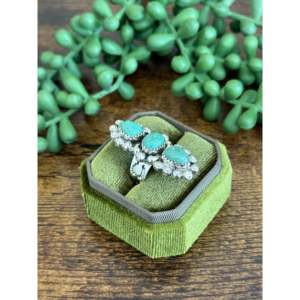 Southwest Handmade Kingman Turquoise Sterling Silver Adjustable Ring Bezel <b>Set</b> - Product Image 4