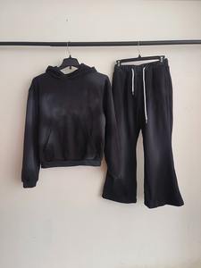 Conjuntos Unisex Lavados al Ácido Personalizados al por Mayor, Chándales 100% Algodón para Hombre, Sudaderas con Capucha Transpirables para Primavera y Otoño - Product Image 4