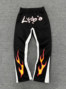 Pantalones Deportivos Personalizados con Parches Vintage para Hombre, Cintura Elástica, Estilo Urbano, Doble Cintura, Corte Recto - Product Image 4