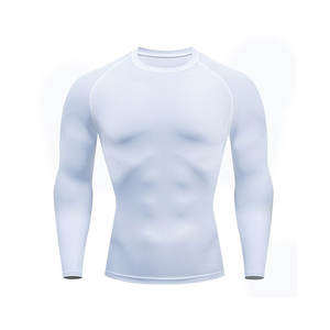 2024 nueva llegada profesional para hombres Rash Guard hecho a medida Fitness dos tonos negro rojo Anti-UV Rush Guard - Product Image 5