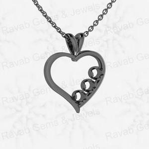 Haute qualité 925 en argent Sterling massif coeur Semi montage blanc pendentif à breloque réglage bijoux à bricoler soi-même résultats composants - Product Image 3