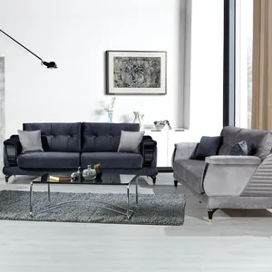Sultan set sofa dapat dibuka, kain sofa busa lembut mewah desain nyaman Turki harga pabrik mebel rumah