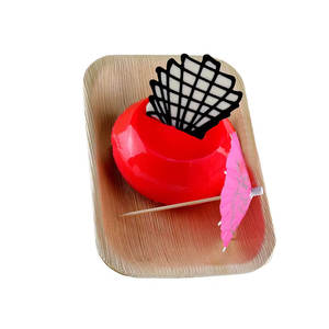 Plateaux à dîner rectangulaires plats jetables biodégradables du fabricant indien Feuille de palmier pour le service alimentaire lors des mariages et des fêtes - Product Image 1