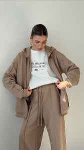 Ensemble de survêtements pour hommes Sweat à capuche et pantalon surdimensionnés Hiver Décontracté Solide 100% Coton Tenue de sport respirante - Product Image 5