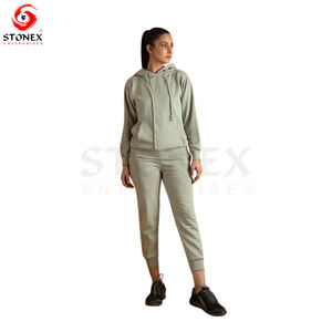 Tenues en polaire 2 pièces personnalisées pour femmes pull à capuche court sweat-shirt survêtement droit pantalon de survêtement 6XL survêtements d'hiver gym - Product Image 3