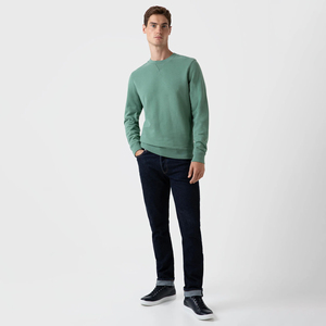 Pull-over sweat-shirt col rond en molleton de coton épais personnalisé, coupe classique, uni ou imprimé, pour homme, vente en gros - Product Image 4