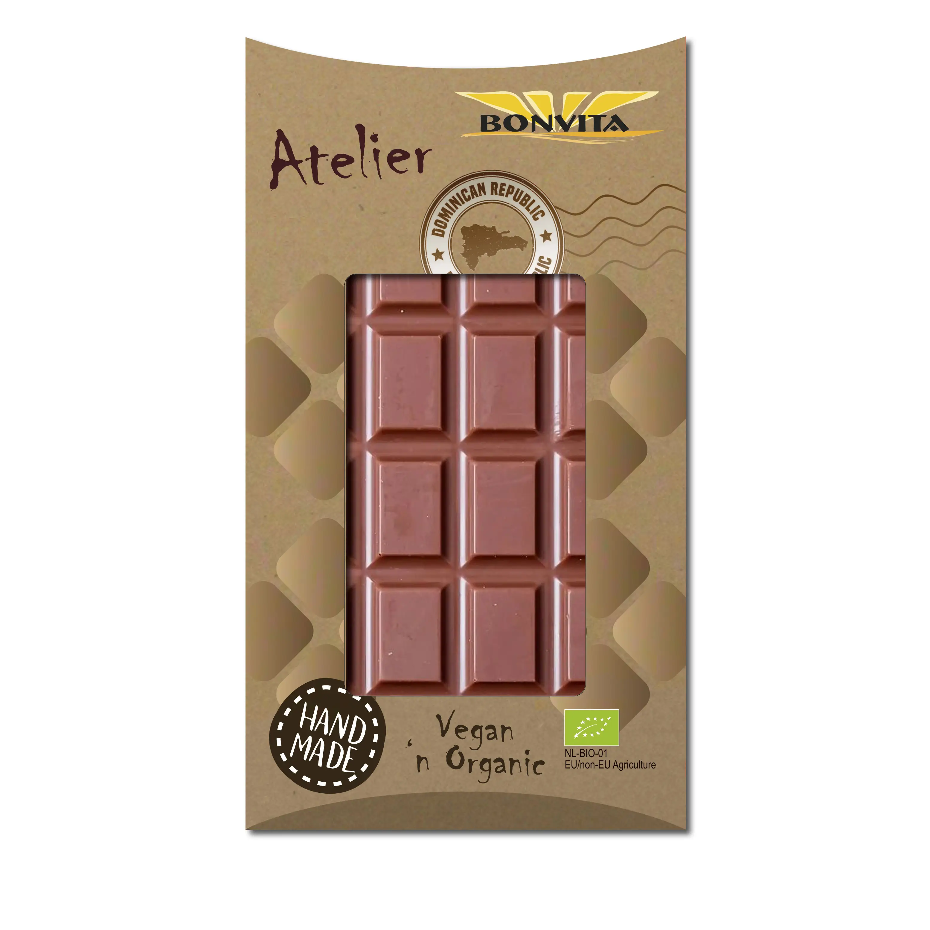 Label Pribadi/Bonvita-Organik Vegan Bebas Gluten Cokelat Hitam Polos 80G-Pemasok Belanda