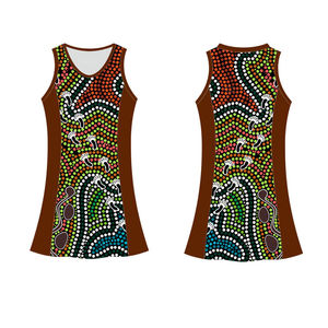 Sublimation Women's Netball Dresses Uniforms Breathable Custom Colors Front Logo Your Own Design Mock <b>up</b> - Product Image 3