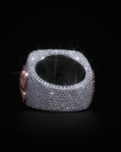 Custom Letter 925 Sterling <b>Silver</b> Rhodium Plated Moissanite Fancy Light Brilliant Cut Hip Hop <b>Statement</b> <b>Ring</b> for Unisex Party - Product Image 2