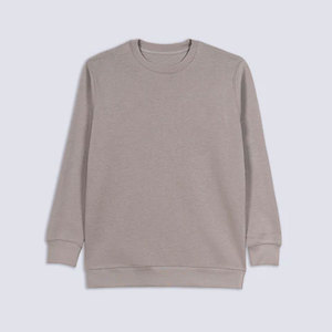 Sudadera Unisex de Cuello Redondo, Color Sólido, Tejida, Corte Regular, Informal, Manga Larga, Beige - Product Image 1