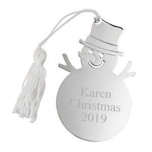 Ornements de sapin de Noël en métal argenté, bonhomme de neige suspendu, décoration de Noël rustique de style ferme, fait à la main, écologique, taille personnalisée - Product Image 3