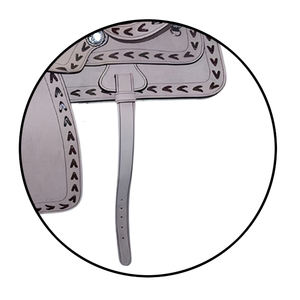 Ensemble de selle occidentale faite à la main en cuir véritable usiné comprenant une bride synthétique pour les courses de barils d'équitation - Product Image 6