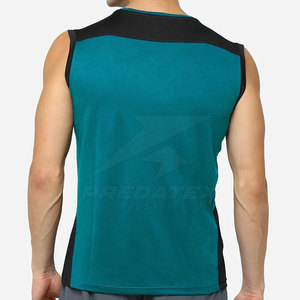 Offre Spéciale 100% chemise sans manches en coton pour adultes nouveau style respirant décontracté mode motif solide - Product Image 2