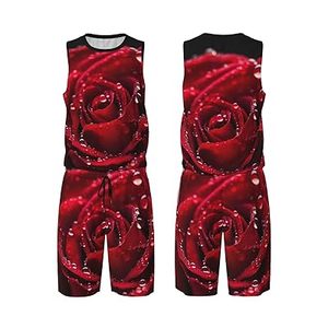 Maillots de basket-ball pour hommes Rock Uniform Suit Mesh Sports Jersey Outfits T-Shirt and Short Sets - Product Image 4