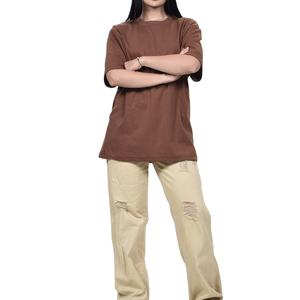 Nurak 2025 Camiseta extragrande de cuello redondo de algodón 100% de calidad superior para hombres y mujeres Bordado e impresión de logotipo personalizado - Product Image 3