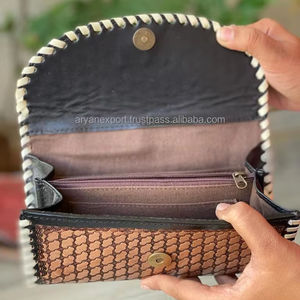 Cartera tallada a mano, funda de teléfono de embrague, elegante Cartera de Color turquesa multiusos para mujer, carteras de cuero occidental - Product Image 6