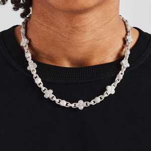 Diamond Tester Pass GRA Hip Hop S925 Silver Iced Bling 3 filas 14mm-20mm VVS Moissanite Cadena de eslabones cubanos para hombres 16MM 18mm - Product Image 2