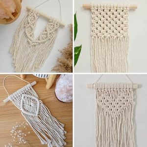 Accesorios de Macramé Bohemios para Dormitorio, Decoración de Pared de Cerámica con Borlas Tejidas con Cuerda, para Aniversario - Product Image 3