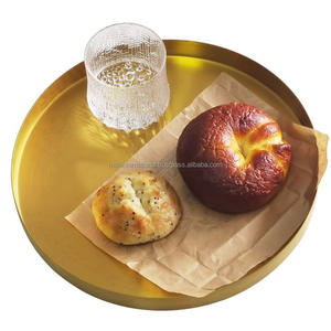 Bandeja redonda de acero inoxidable para servir, bandeja rectangular de Metal árabe, venta al por mayor - Product Image 1