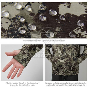 Sudadera interior cálida y duradera para hombre con patrón de camuflaje en negrita costuras fuertes y escote con capucha para invierno - Product Image 5