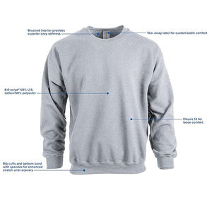 Pull-over personnalisé pour hommes, sweat-shirt Streetwear, sweats à capuche teints en couleur unie, sweat-shirt à col rond unisexe pour adultes pour hommes - Product Image 5