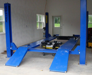 Elevador Hidráulico de Dos Postes Hollsteein con Estructura de Acero Azul para Garaje - Product Image 3