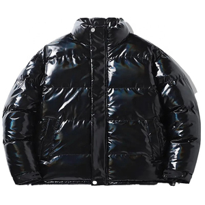 Chaqueta acolchada de alta calidad, estilo Streetwear, abrigo cálido de manga larga con cuello levantado y cremallera, Material polar para exteriores para hombres - Product Image 6