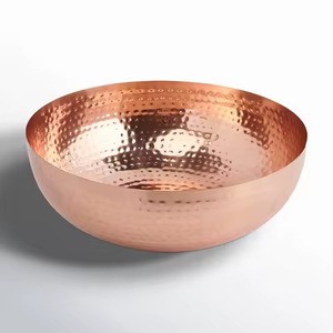 Cuencos de Cobre Artesanales para Frutas y Ensaladas con Patrones Florales, Cuencos con Superficie Martillada para Mostradores y Mesas - Product Image 4