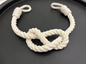 Embrasse de rideau-Attaches de rideau en corde de coton blanc-Nœud nautique, fait à la main - Product Image 3