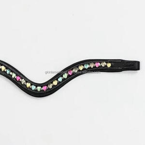 Cristales de corazón multicolores de canal vacío, banda decorativa para cejas de caballo de cuero negro en todos los tamaños personalizados, colores y formas - Product Image 6