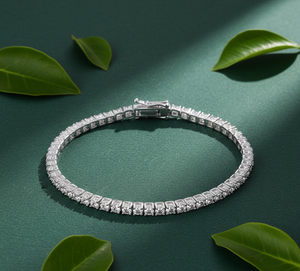 Joyería Hip Hop, Brazalete de Tenis con Diamantes Chapado en Oro de 14K para Mujer/Niña, Plata 925, Regalo - Product Image 5