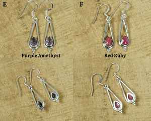 Pendientes de gancho de plata esterlina, regalo de joyería hecho a mano con piedras preciosas cortadas para el Día de San Valentín, pieza de joyería elegante - Product Image 5