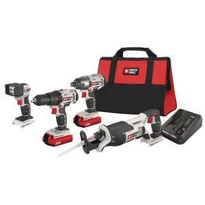 Kit Combinado de Taladro Inalámbrico de 4 Herramientas y 20V MAX con Portabrocas sin Llave y Velocidad Variable para Uso Profesional y Bricolaje, Incluye Baterías de CC - Product Image 1