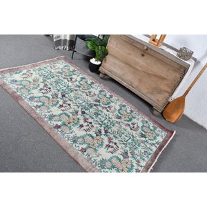 Grand Tapis Bohème en Laine Beige Vert 3.6X6.3 pieds Turc Classique Rectangle Patchwork Design pour Chambre à Coucher Tapis en Latex 4m - Product Image 4