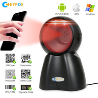 Scanner de codes à barres omnidirectionnel Scanners laser Lecteur de codes à barres Qr Bureau 1d 2d Noir Stock Usb vers Rj45 pour scanner de codes à barres CMOS