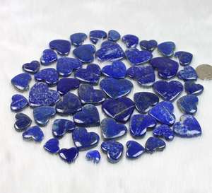 Piedra preciosa en forma de corazón de lapislázuli natural para hacer COLLAR COLGANTE tallado lote de piedras preciosas corazón curvo lapislázuli piedra preciosa - Product Image 1