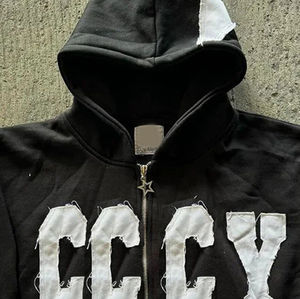 Streetwear homme poids lourd personnalisé sweat à capuche en coton mélangé logo de broderie marque privée disponible avec fermeture éclair vintage - Product Image 5