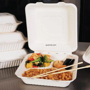 Bagazo de pulpa de caña de azúcar barato 9X9 8X8 3CP caja de almuerzo y hamburguesa desechable embalaje de alimentos para el hogar Bar Hotel servicio para uso en camiones - Product Image 6