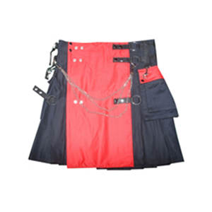 Handmade Mens Scottish Khaki <b>Utility</b> <b>Kilt</b> Leather Strap <b>Utility</b> <b>Kilt</b> 100% Cotton - Product Image 5