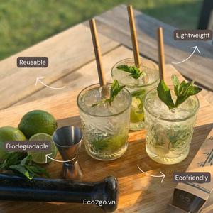 Juego de pajitas de bambú 100% naturales y respetuosas con el medio ambiente, juego de pajitas de bambú con logotipo láser gratis para beber bebidas saludable, de Vietnam - Product Image 5