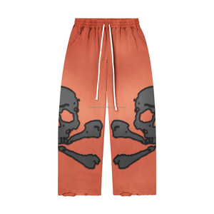 Pantalones Deportivos de Felpa de Algodón Grueso de Alta Calidad, 380 GSM, Tela Cepillada Premium, Color Verde Oliva Lavado, Chenilla Bordada, Logotipo Personalizado - Product Image 1