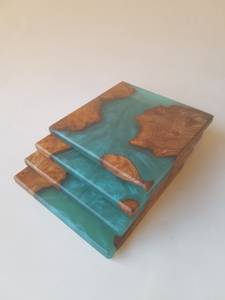 Bestselling Resin and Wooden Coaster Sets with Stone Touch Perfect Fusion Design for Modern Kitchens and Stylish Dining Spaces - Product Image 4