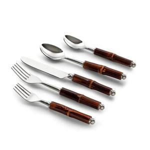 Ensemble de couverts en acier inoxydable durable, manche en bois, ensemble de couverts haut de gamme pour un usage quotidien en cuisine - Product Image 1