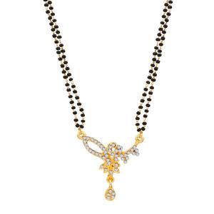 Conjunto de joyería fina Kriaa-Mangalsutra austriaco blanco con baño de oro Modelo 1500645 - Product Image 1